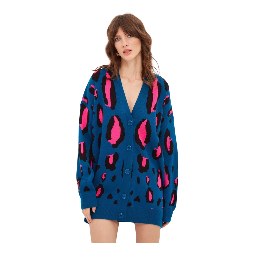 Cesare Gaspari Oversized Vest Blauw Blue Dames
