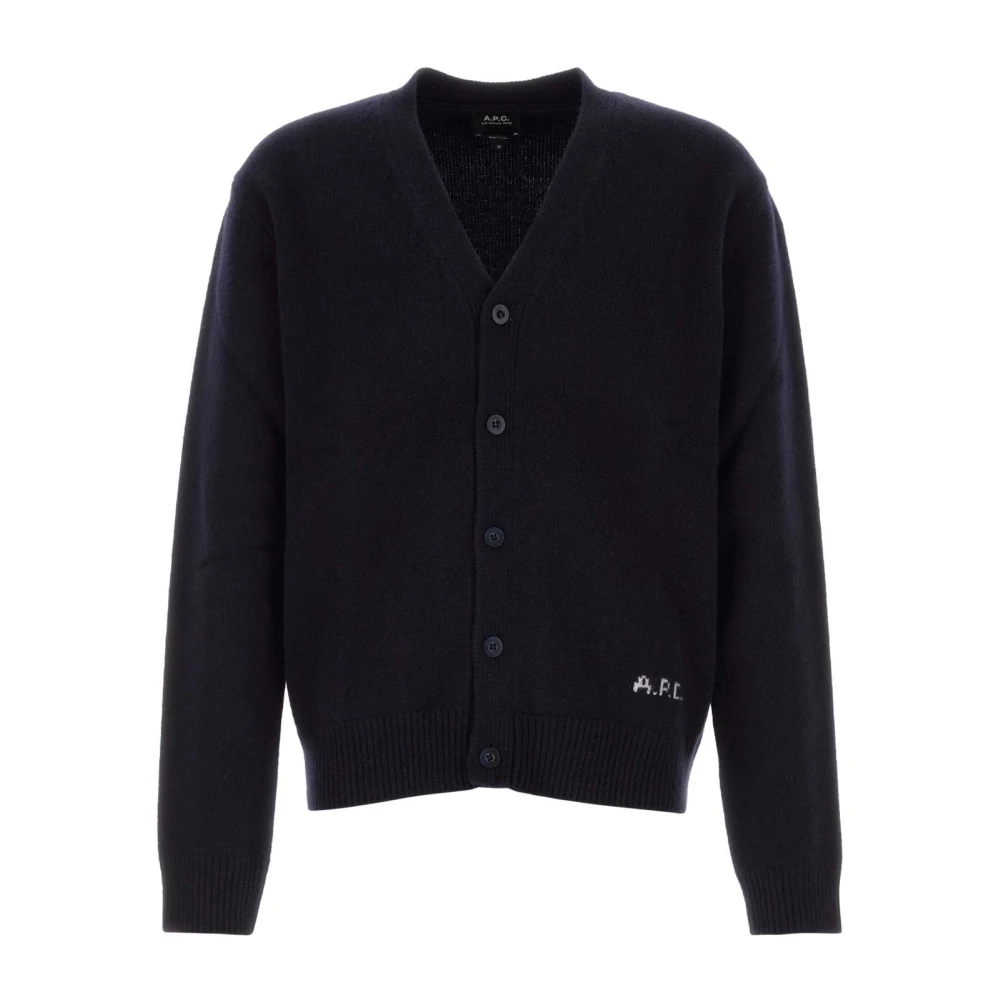 A.p.c. Men's Blue Kevin Cardigan - Cardigans - L - Knitwear