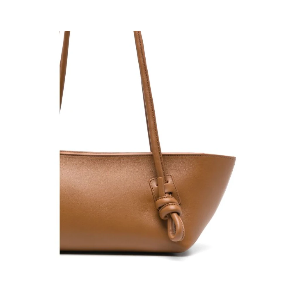 Hereu Bruine Knoopdetail Schoudertas Brown Dames