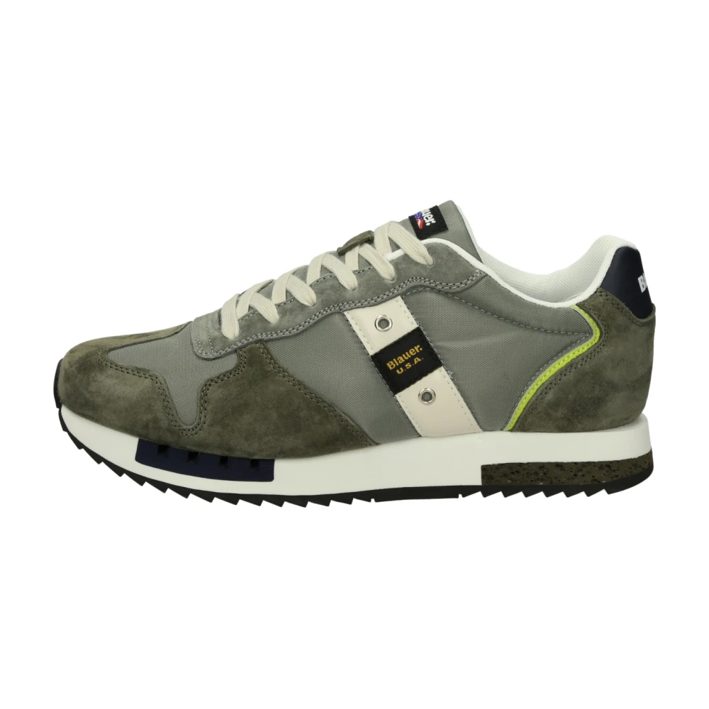 Blauer Men's Green Sneakers,, Low-Top Trainers In Suede And Fabric Size 7 Uk