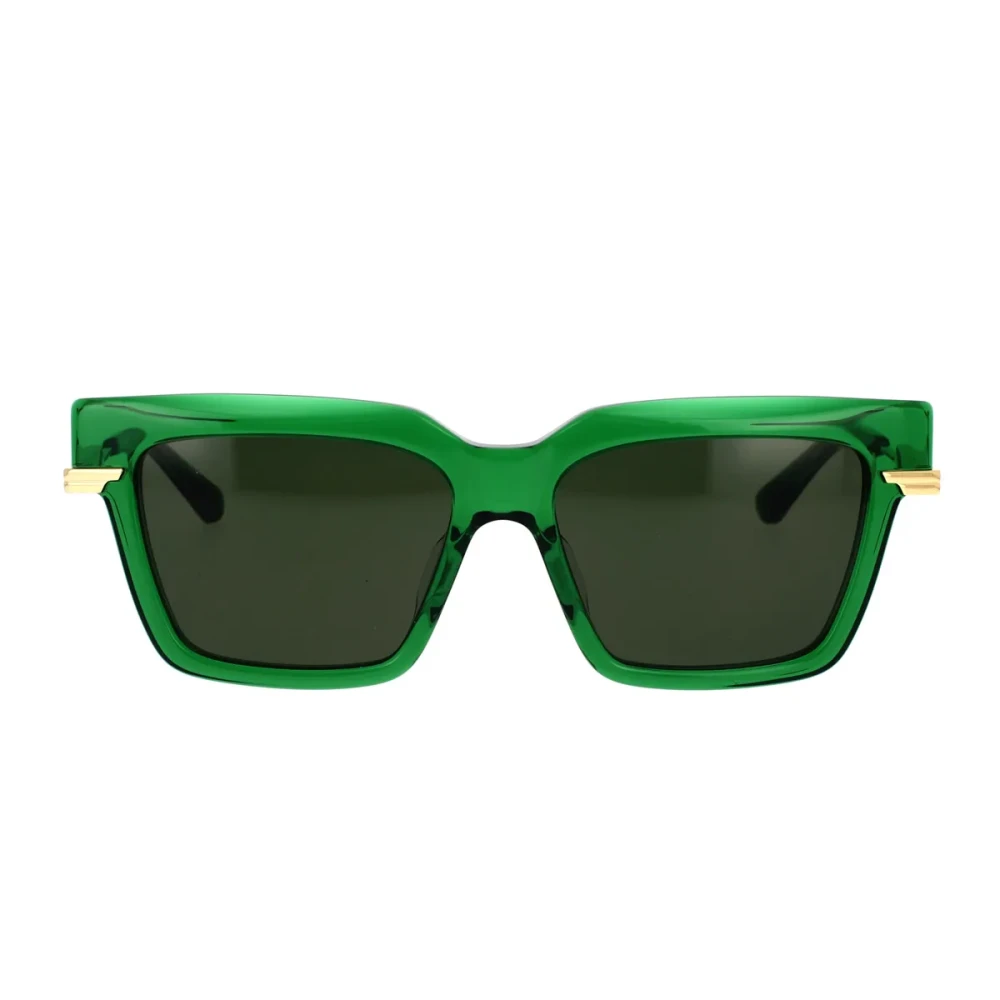 Bottega Veneta Women's Green Sunglasses, 53 Mm, Minimalist Sunglasses Rectangular Frame