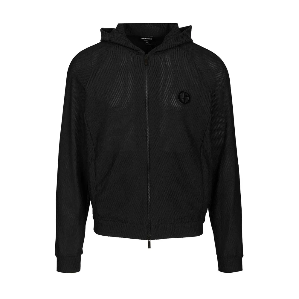 Giorgio Armani Homme Noir - Technical Waffle Hoody - Sweatshirts Et Sweats À Capuche - Taille: Xl
