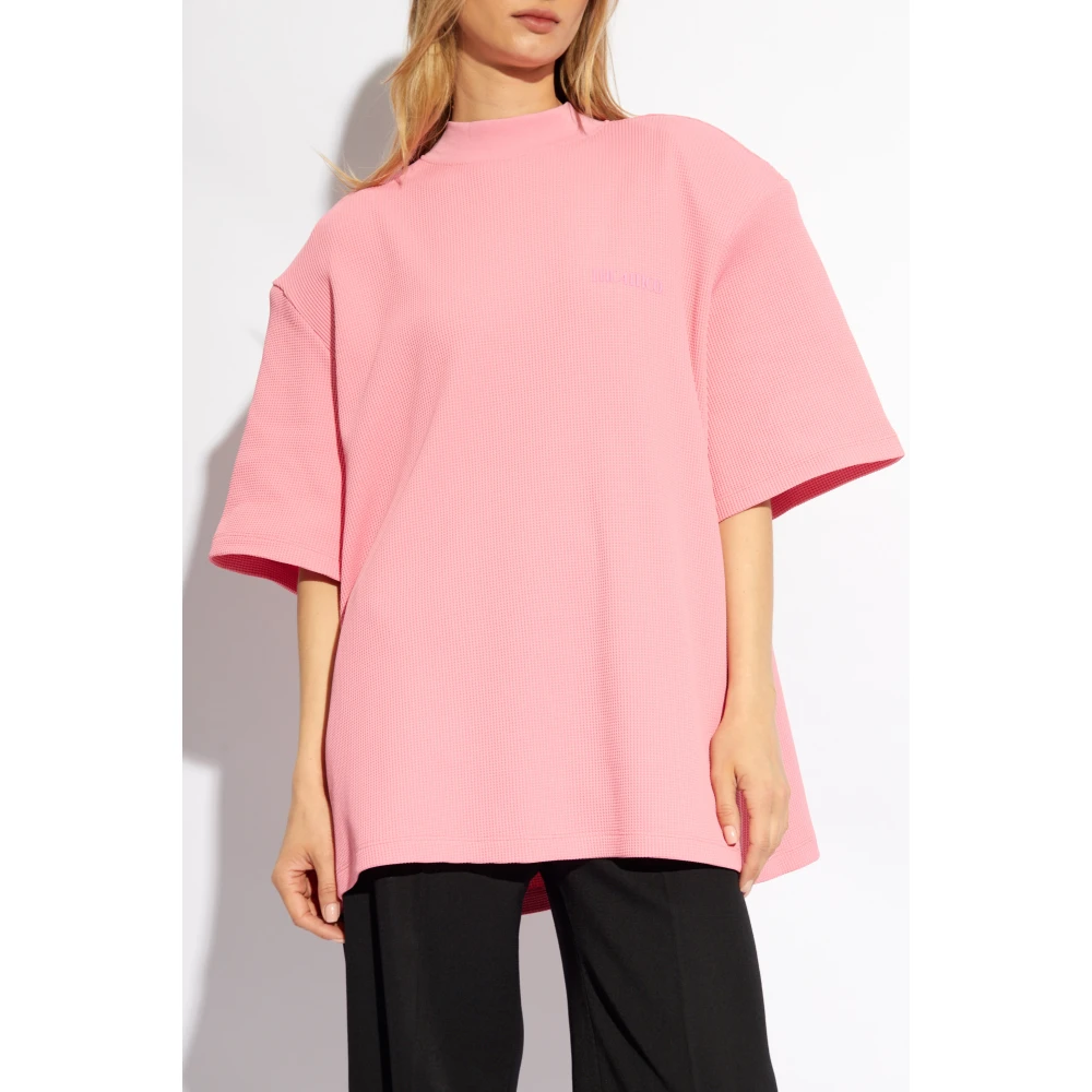 The Attico T-shirt met logo Pink Dames