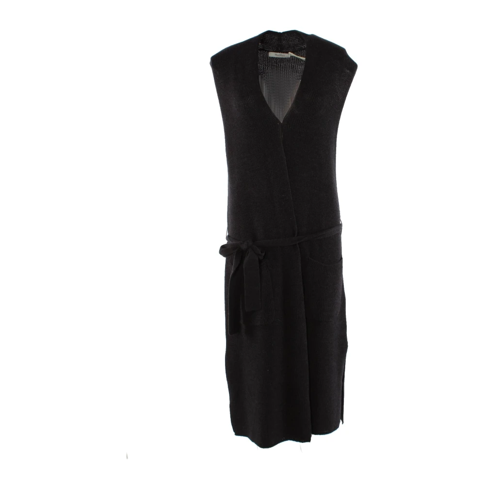 Max Mara Women's Gray Waistcoats, S, Wool Gilet