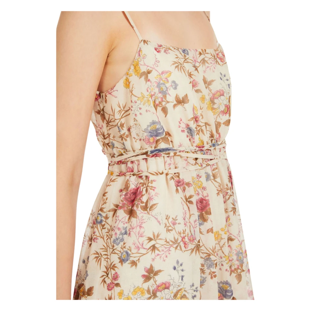 Max Mara Weekend Bedrukte Georgette Mouwloze Lange Jurk Multicolor Dames