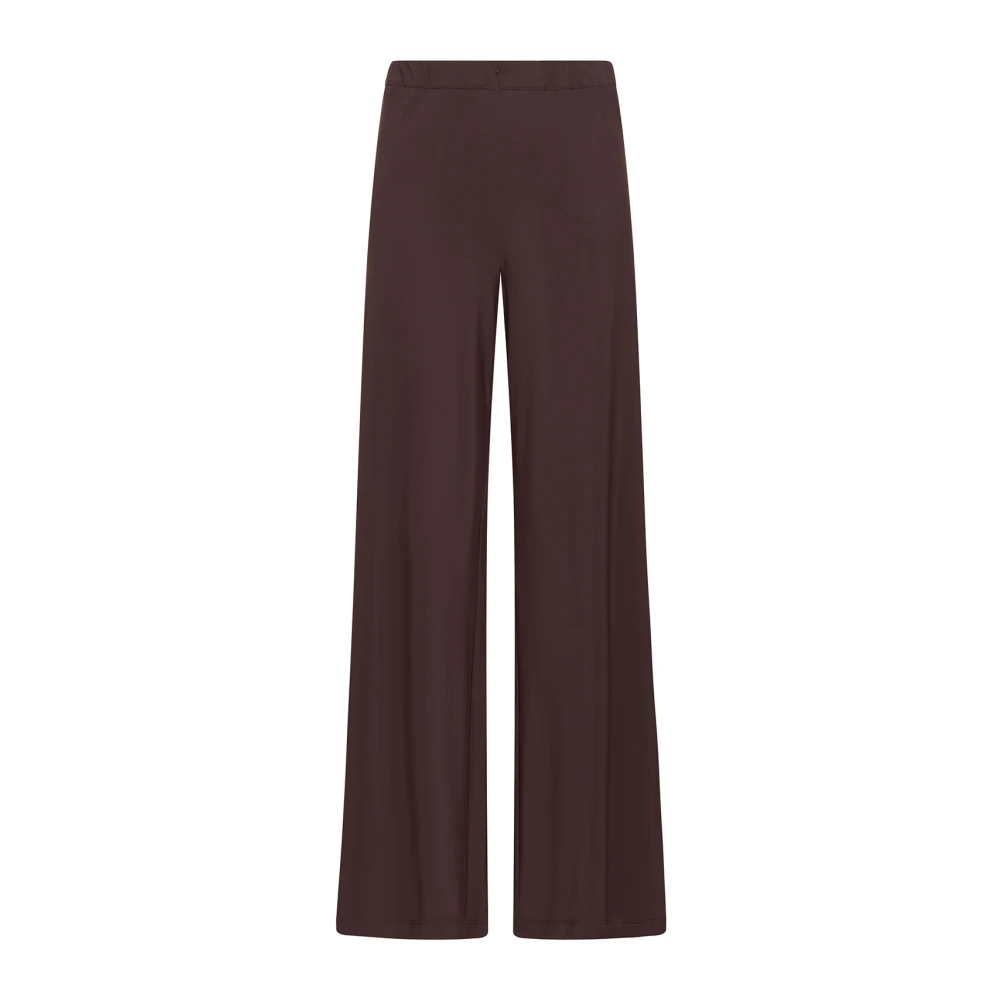 Maliparmi Brown Wide Trousers, Female, Xs, Soft Jersey Trousers