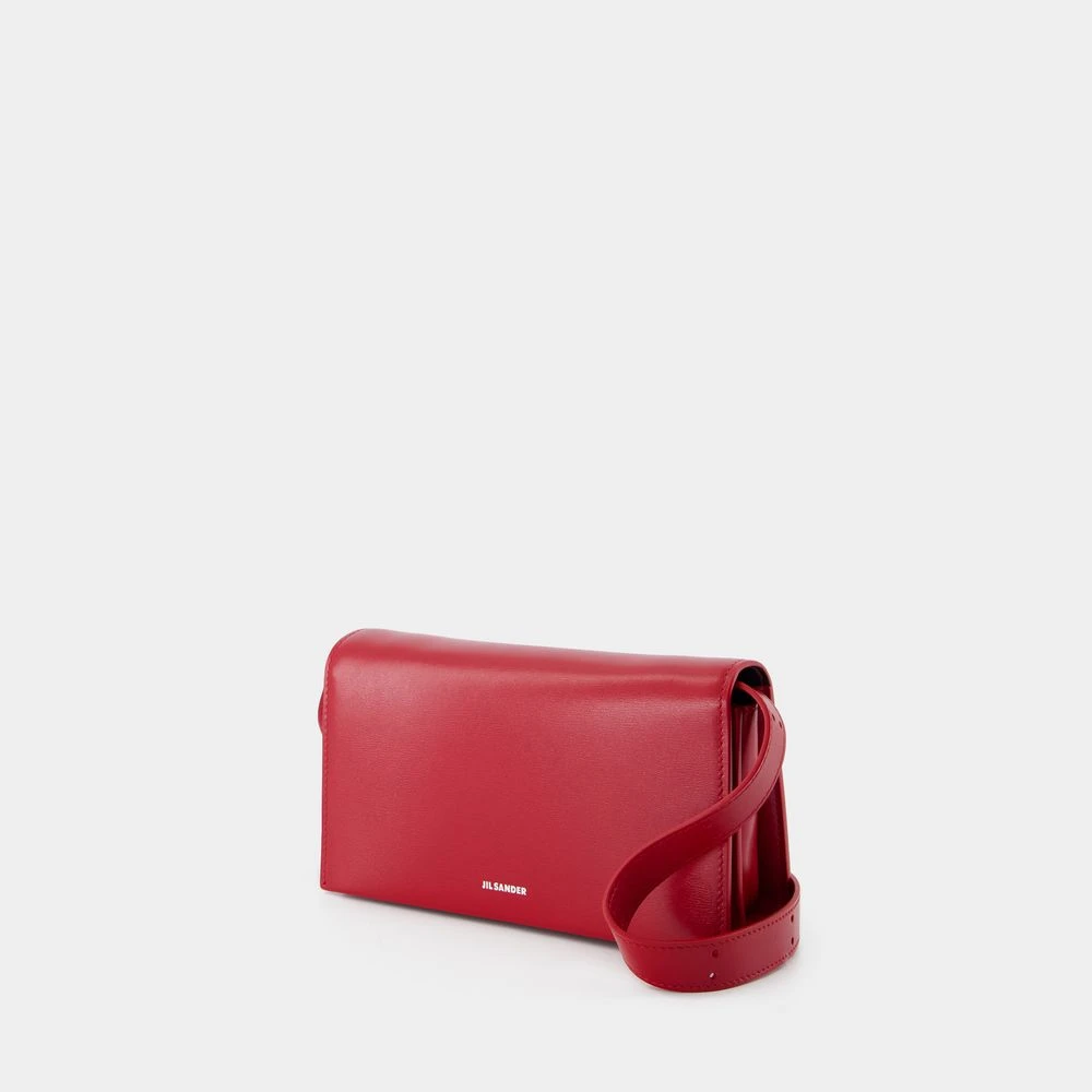 Jil Sander Rode Leren Crossbody Tas Red Dames