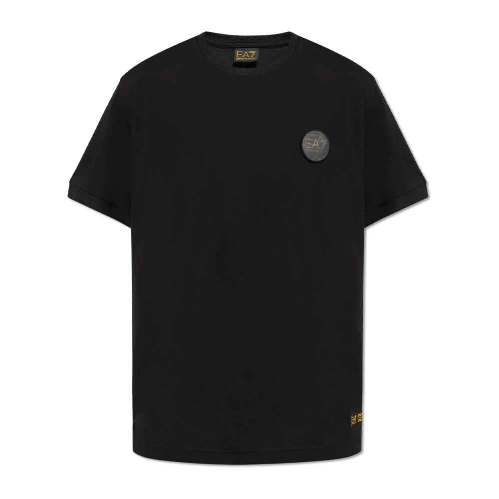 Emporio Armani EA7 Minimalistisch T-shirt met korte mouwen Black Heren
