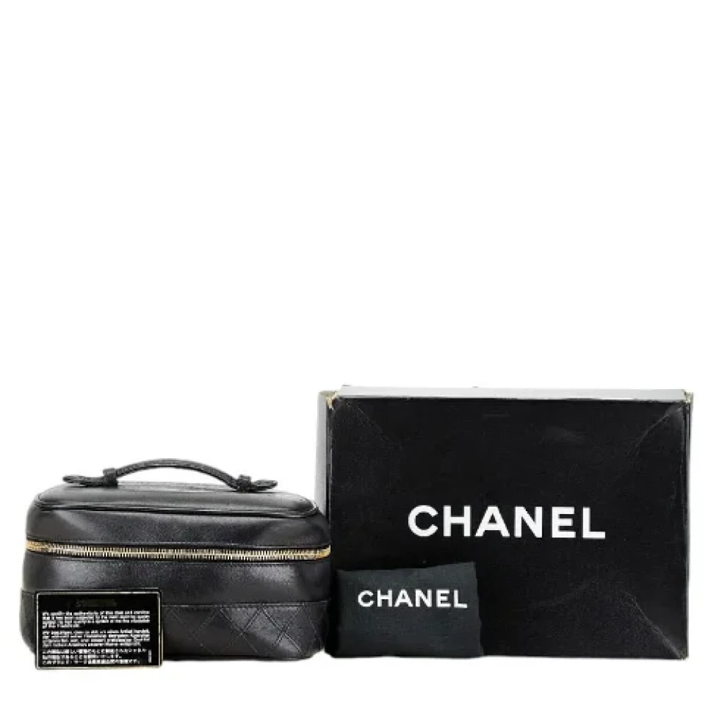 Chanel Vintage Pre-owned Leather handbags Black Dames