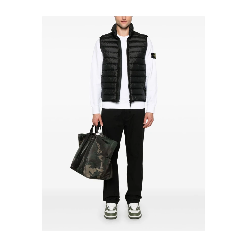 Stone Island Zwarte Gebreide Kleding Ss25 Black Heren