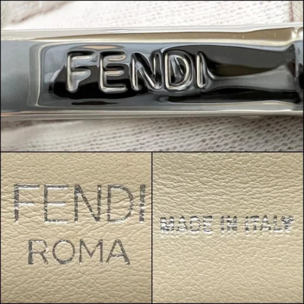 Fendi Vintage Pre-owned Leather home-office Beige Dames