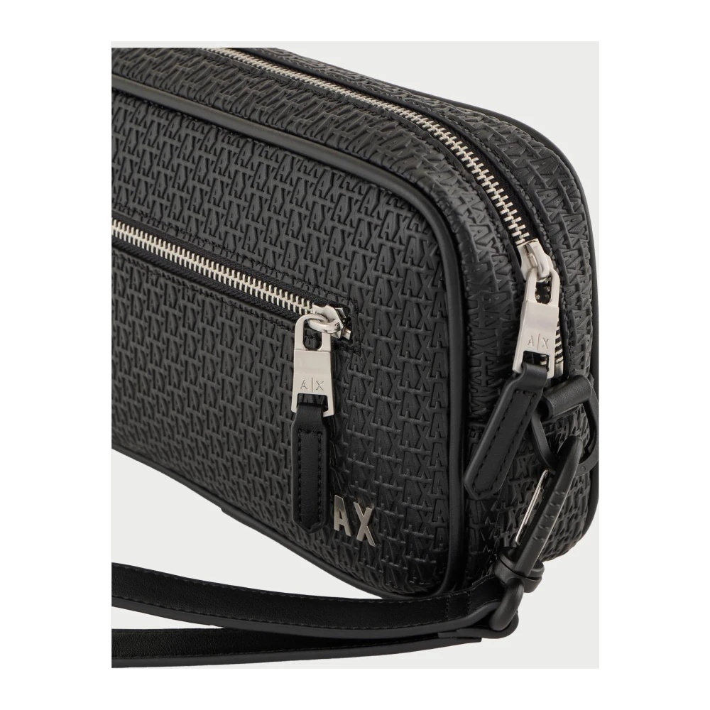 Armani Exchange Zwarte Beauty Case met Voorrits Black Heren