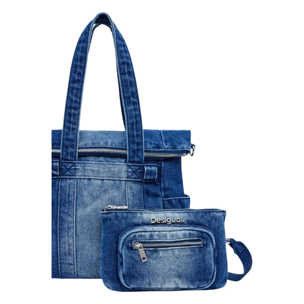 Desigual Blauwe Omvormbare Rugzak met Voorvakken Blue Dames