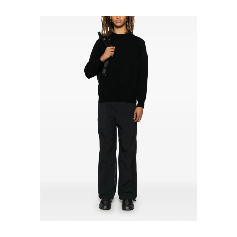 C.P. Company Zwarte Metropolis Sweater met Logopatch Black Heren