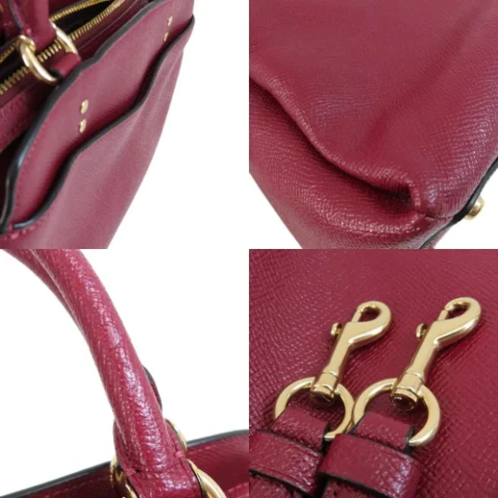 Coach Pre-owned Leather handbags Red Dames