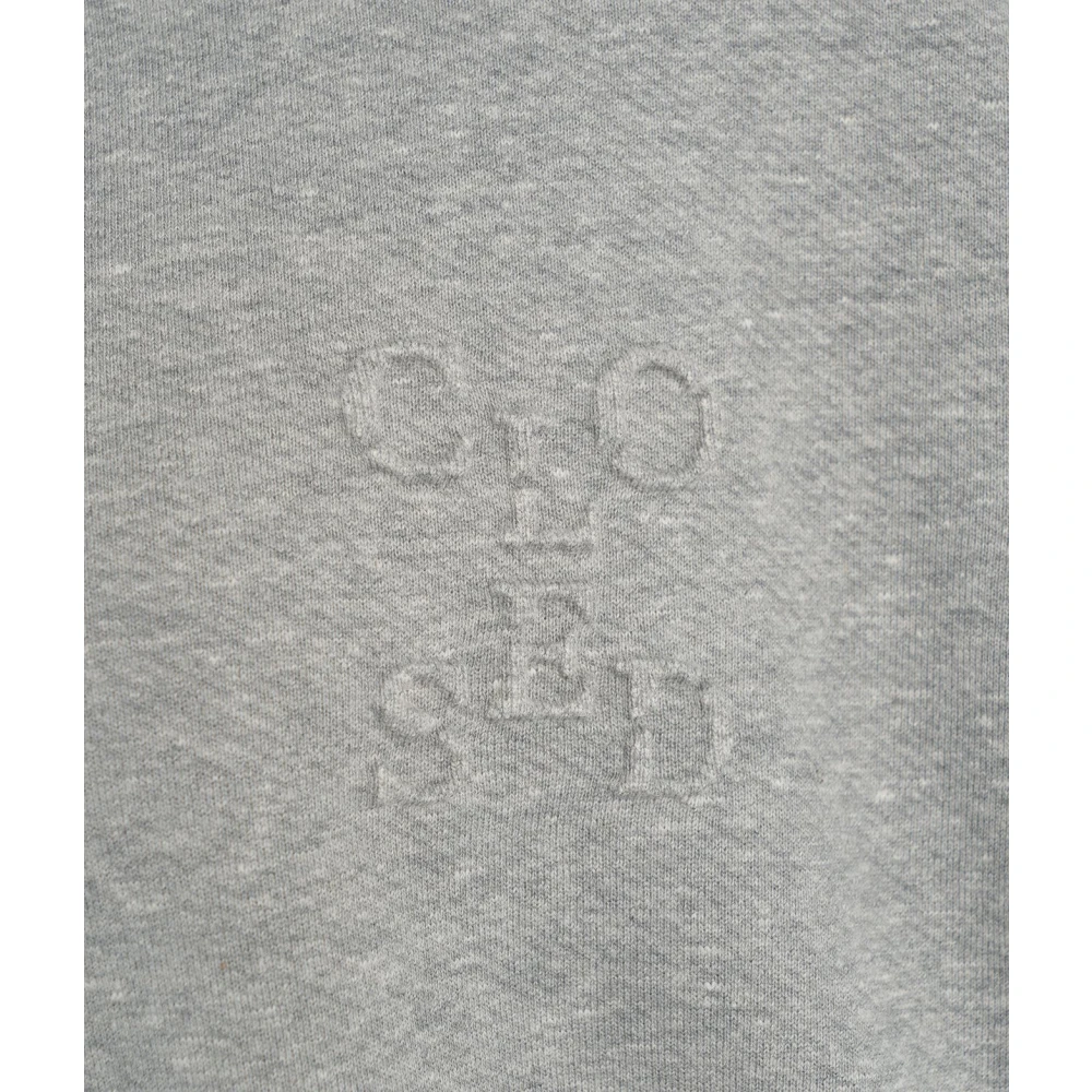 closed Grijze Cropped Hoodie met reliëflogo Gray Dames