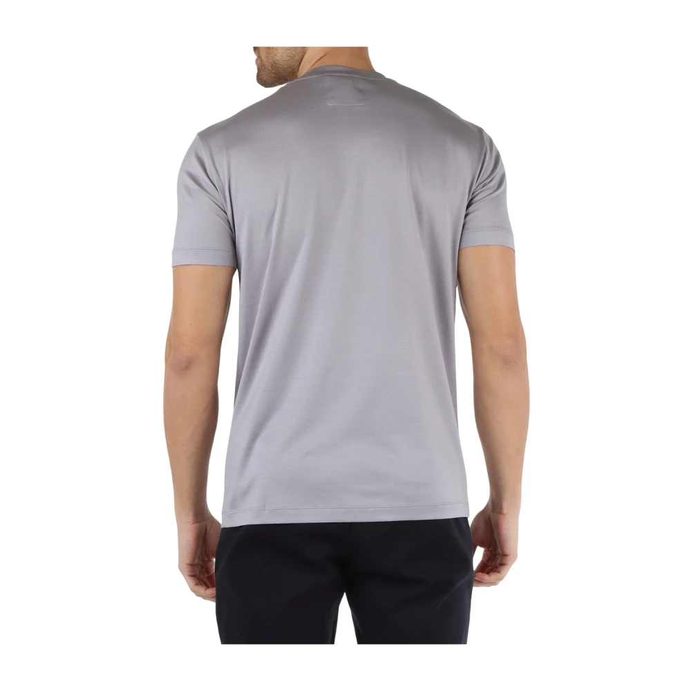 Emporio Armani Essentiële Katoenen en Lyocell T-shirt Gray Heren