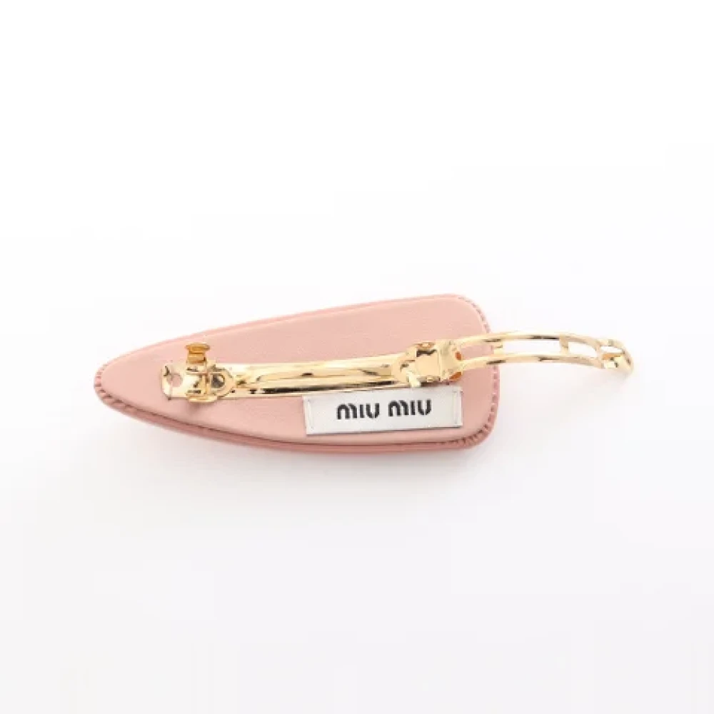 Miu Pre-owned Leather hair-accessories Pink Dames