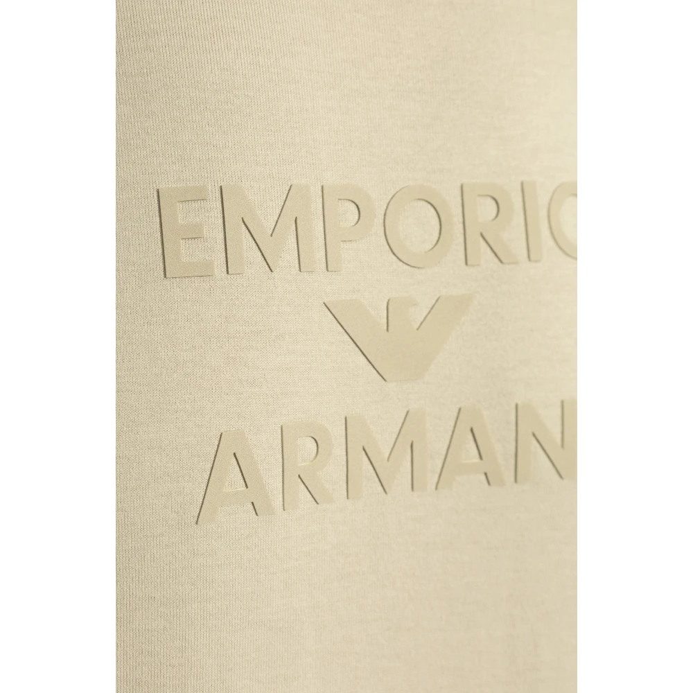 Emporio Armani T-shirt met logo Beige Heren
