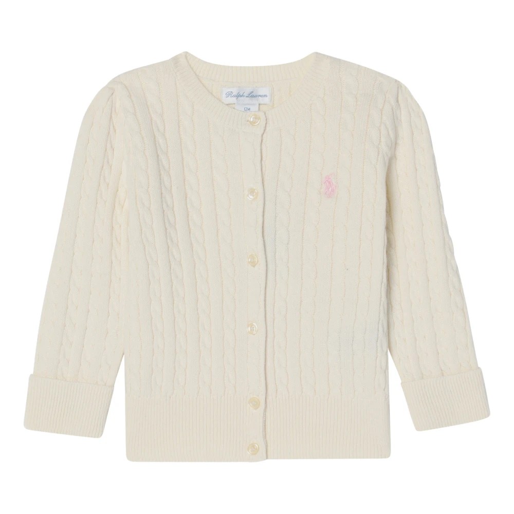 Polo Ralph Lauren Kort Cardigan Tröja White, Flicka