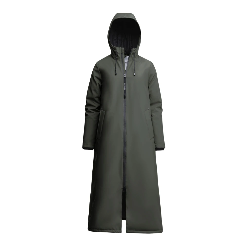 Stutterheim Warme Knielange A-Lijn Regenjas Green Dames