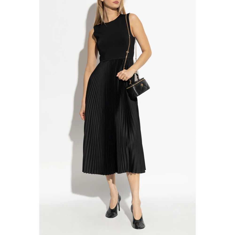 Theory Jurk met geplooide rok Black Dames