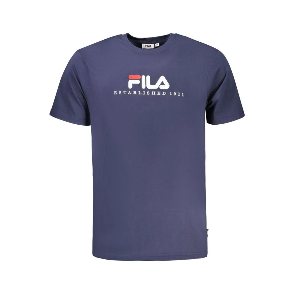 Fila Blauw Crew Neck Katoenen T-Shirt Blue Heren