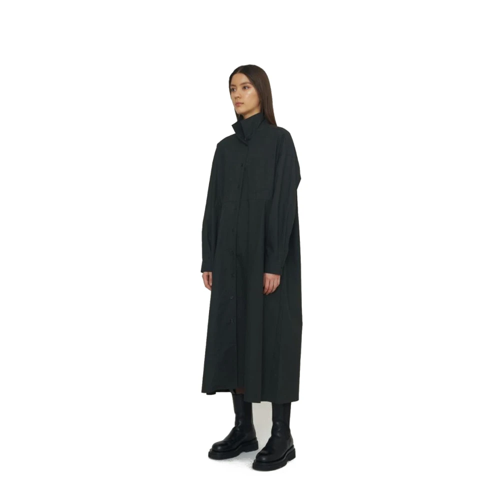 Remain Birger Christensen Zwarte Mezzo Jurk met Lange Mouwen Black Dames