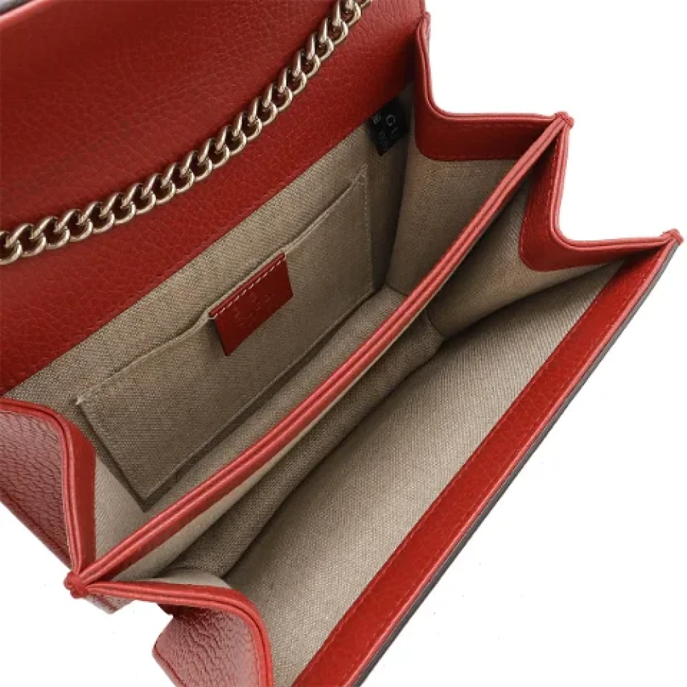 Gucci Vintage Pre-owned Leather gucci-bags Red Dames