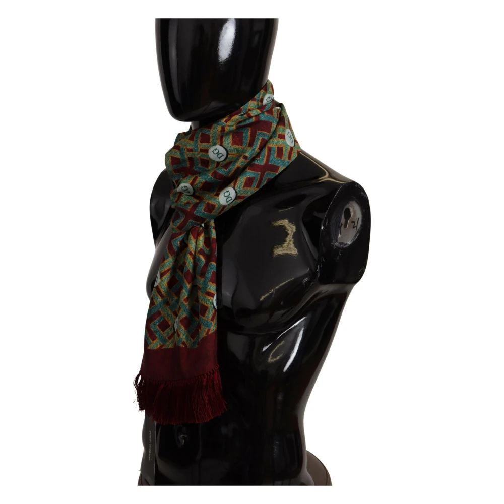 Dolce & Gabbana Luxe Multi-gekleurde Zijden Sjaal Multicolor Heren
