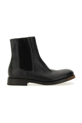 Textured Leather Chelsea Boots
