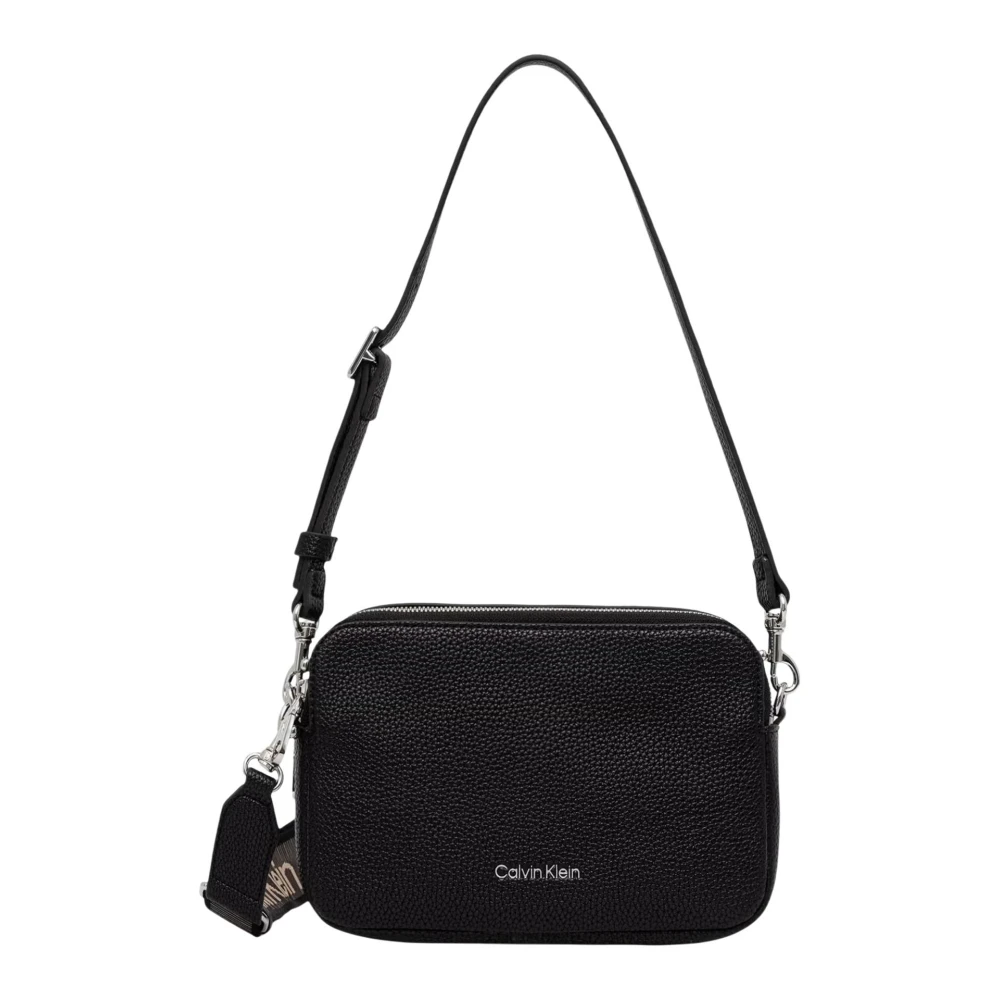 Calvin Klein , Shoulder Bags, Female, Black, One Size, 2 Strap Logo Crossbody Camera Bag