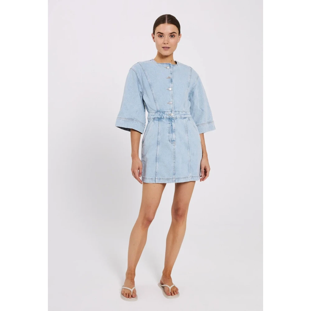 Norr Slim Fit Denim Jurk Blue Dames