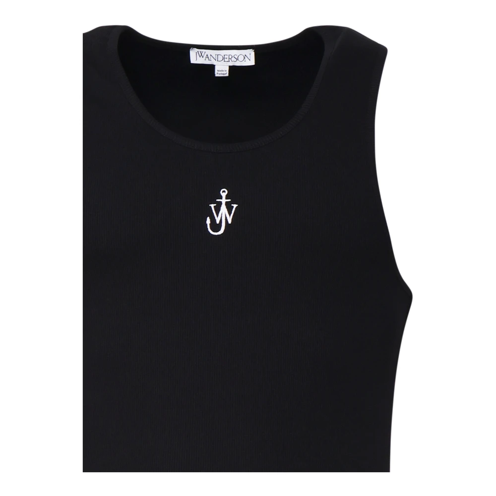JW Anderson Zwarte tanktop met Olympische halslijn Black Heren