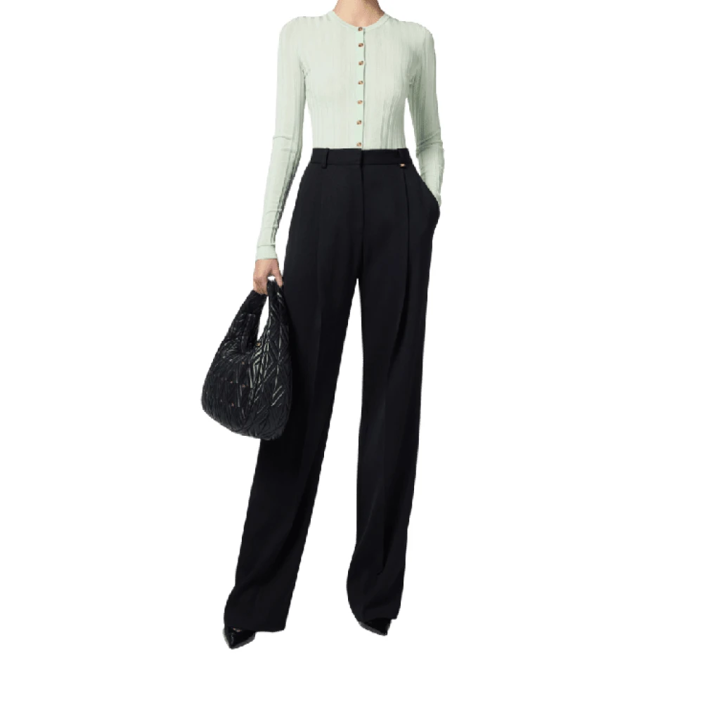 Elisabetta Franchi Gouden knoop katoenen vest Green Dames