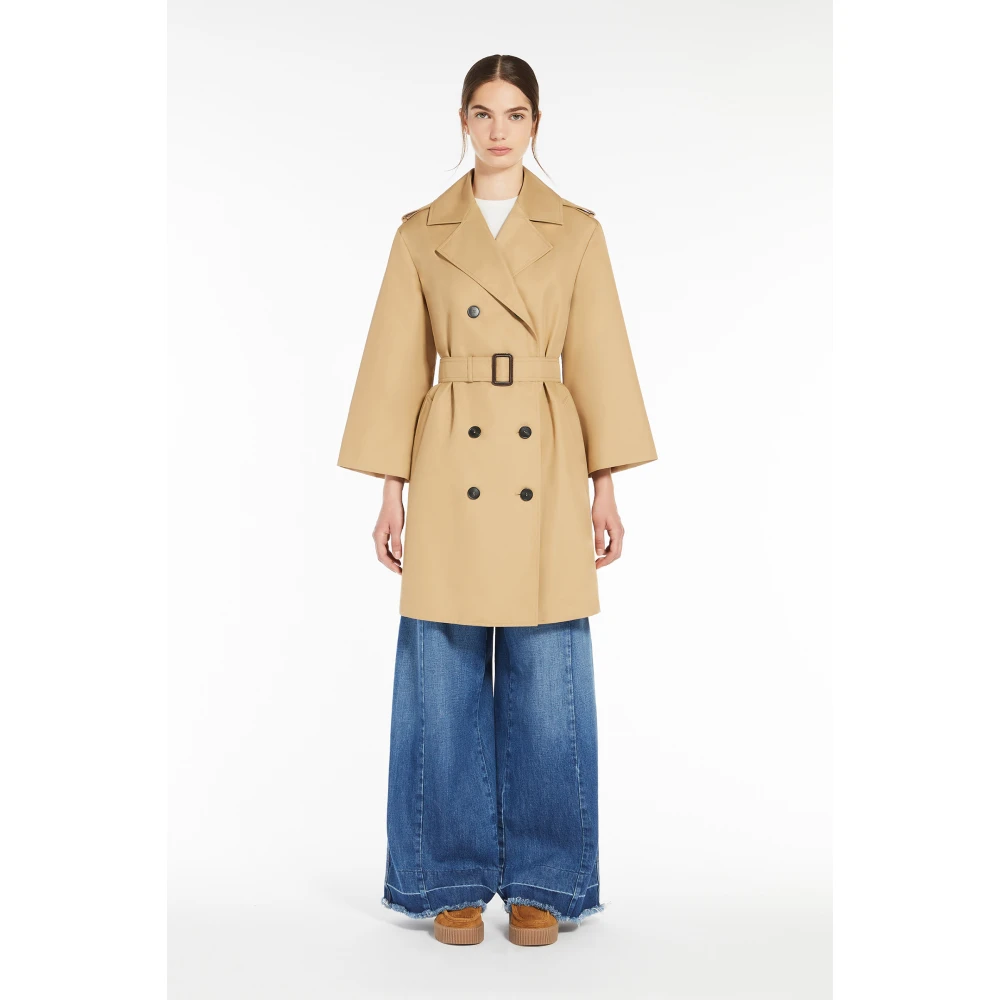 Max Mara Weekend Waterafstotende trenchcoat met uitlopende silhouet Beige Dames