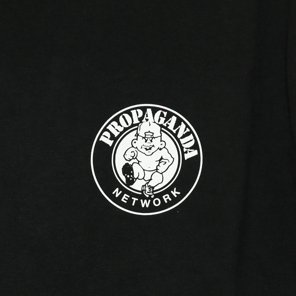 Propaganda Zwarte Tee met Print Crew Neck Black Heren