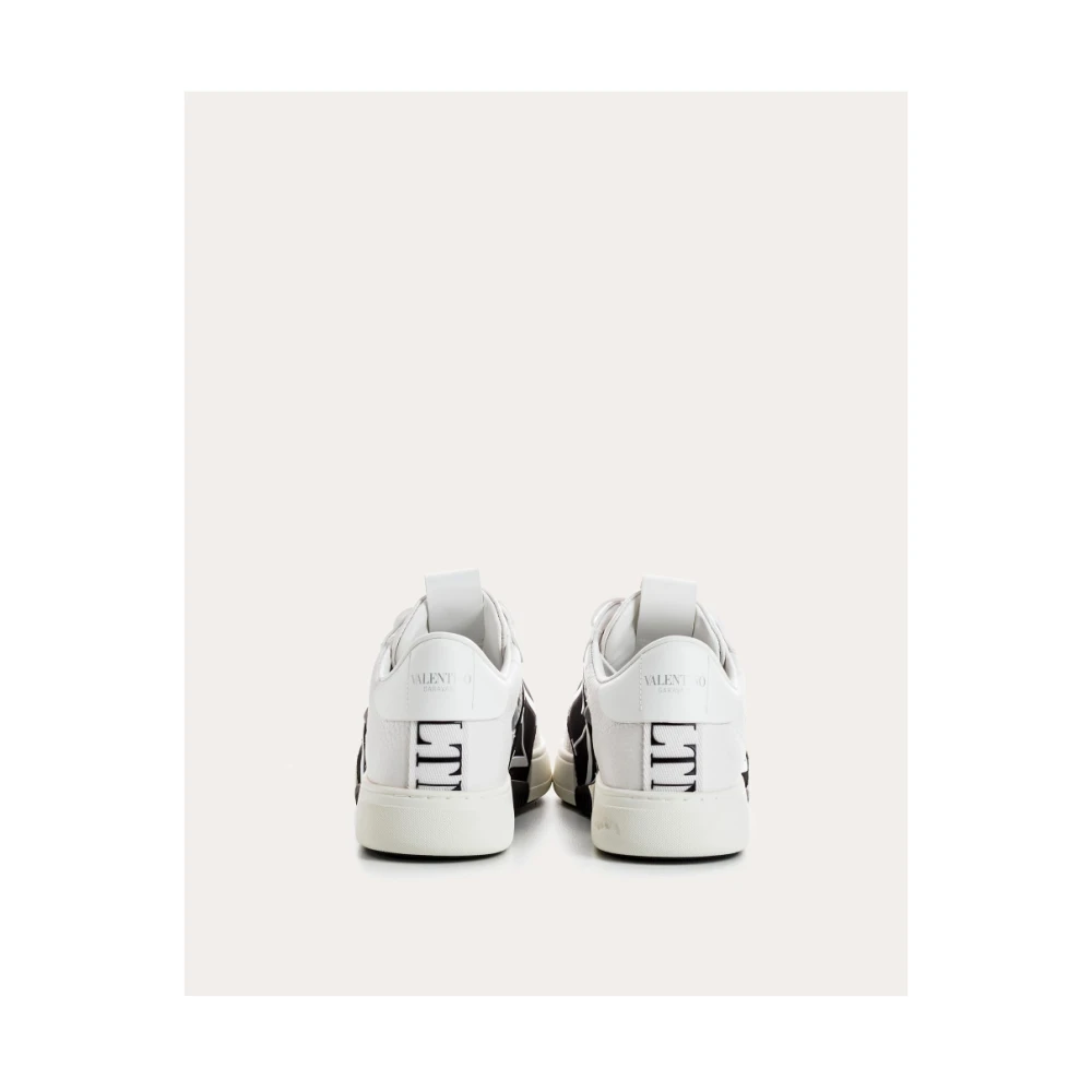 Valentino Witte Leren Vl7N Sneakers met Zwarte Logo Band White Heren