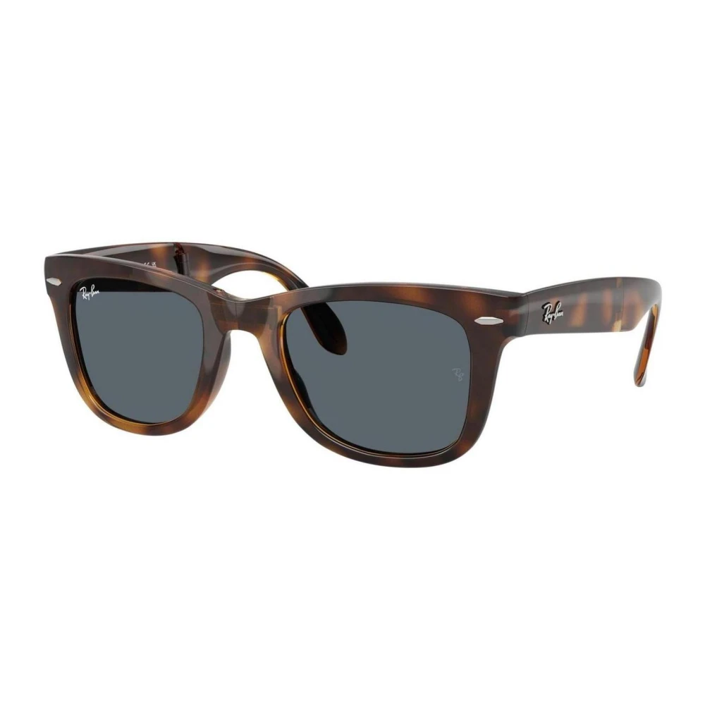 Ray-Ban Man Sunglass Wayfarer Folding Classic - Frame color: Havana, Lens color: Blue - Image 4