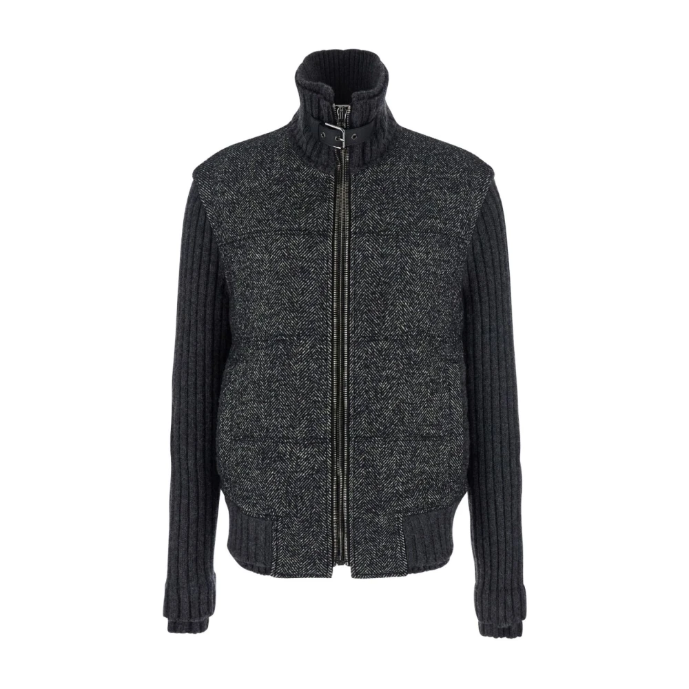 Dolce & Gabbana Homme Gris - Veste En Tricot Pied-De-Poule - Vestes - Taille: L