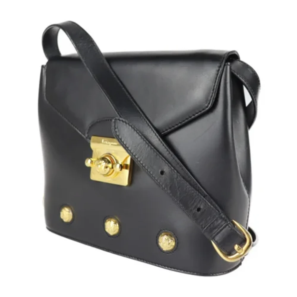 Salvatore Ferragamo Pre-owned Fabric shoulder-bags Black Dames