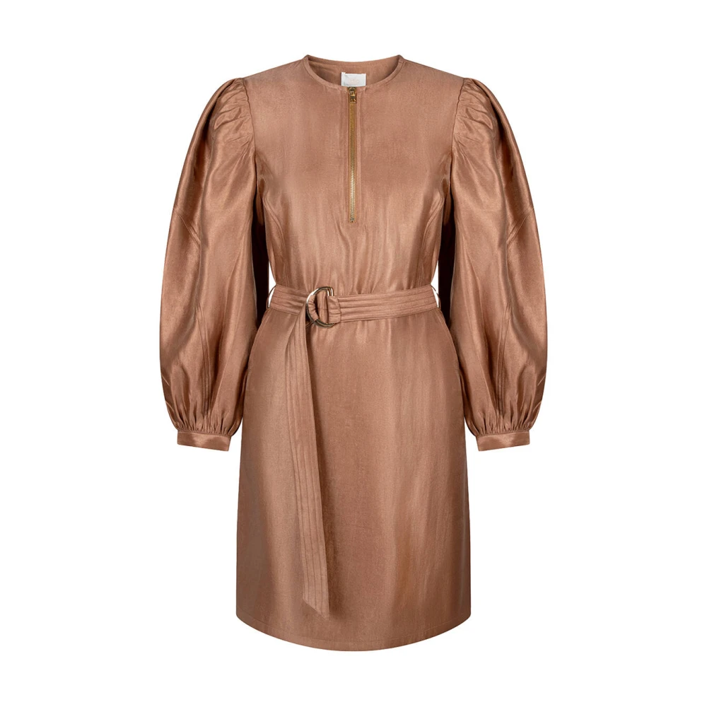 Aaiko Shine Twill Jurk Semira Stijl Brown Dames