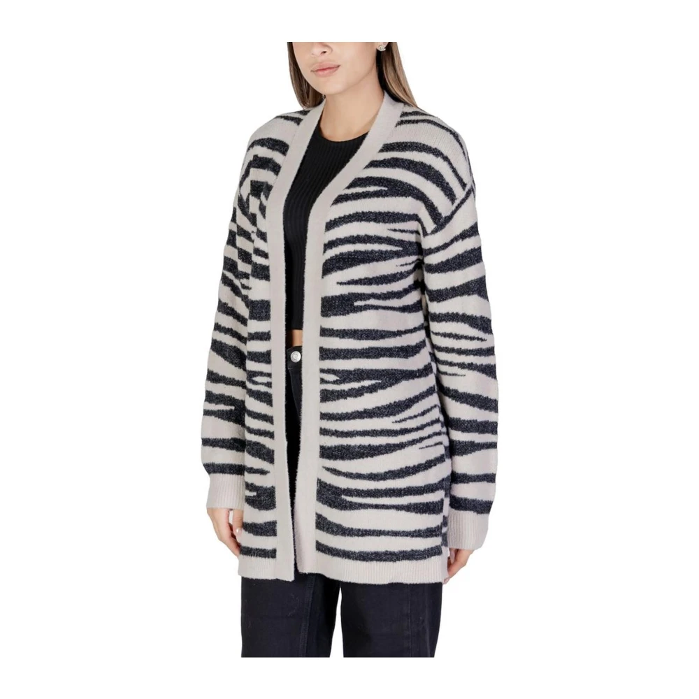 Jacqueline de Yong Gebreide Vest Herfst Winter Collectie Gray Dames