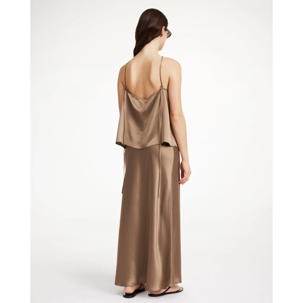 By Malene Birger A-Lijn Midi Rok Shitake By Herenne Birger Brown Dames