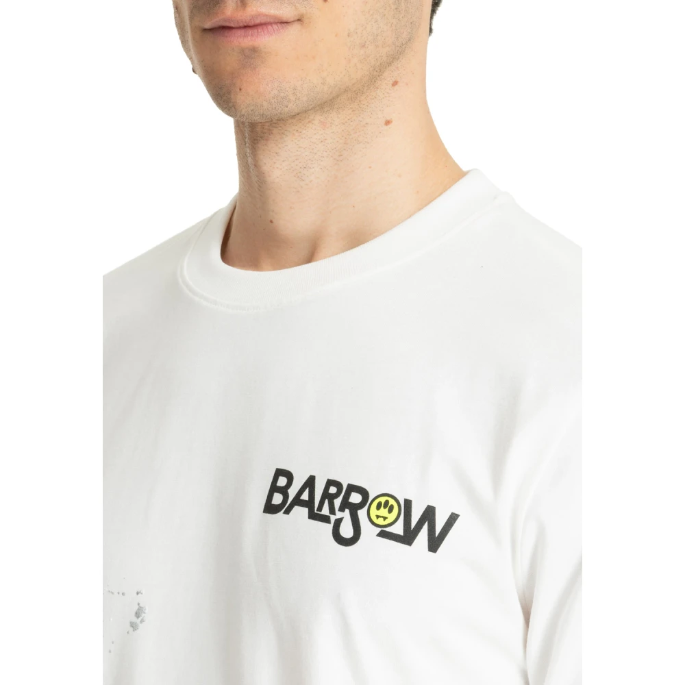 Barrow Off-White Jersey T-Shirt Unisex White Heren
