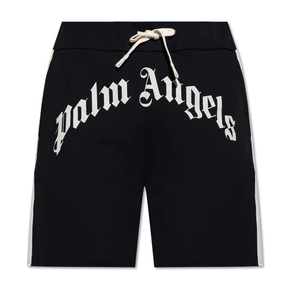 Palm Angels Zwarte Katoenen Shorts met Logoprint Black Heren