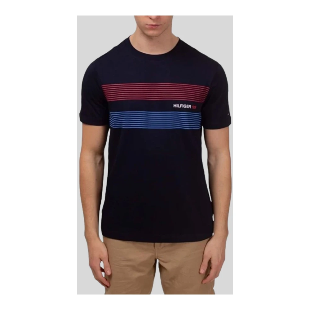 Tommy Hilfiger Heren Chest Tee 85 T-shirt Blue Heren