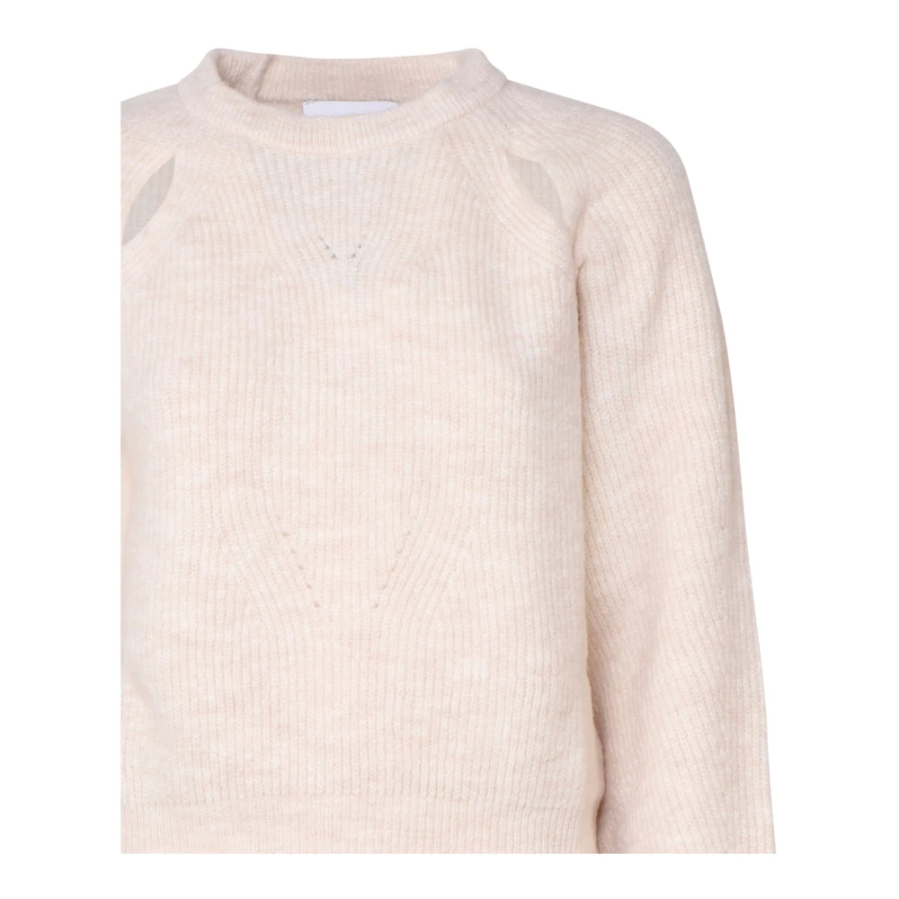 Mariuccia Milano Ribgebreide Trui Ronde Hals Beige Dames