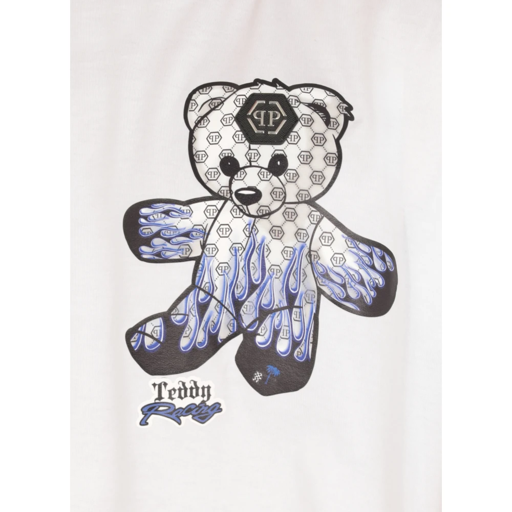 Philipp Plein Wit Crew Neck T-shirt met Logo White Heren