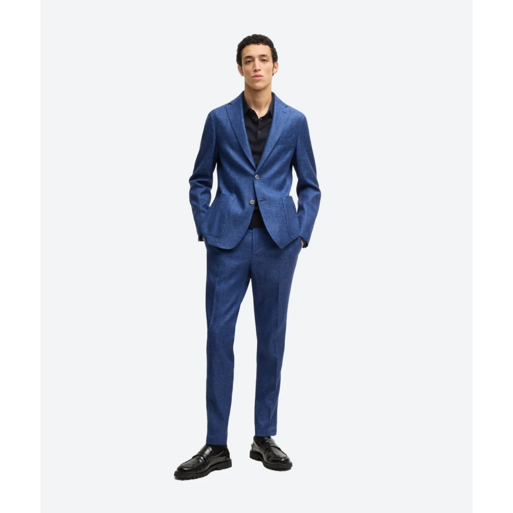 Hugo Boss Katoenen poloshirt lange mouw Blue Heren